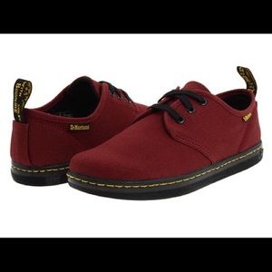 Dr. Martens Soho Cherry Red Rouge Canvas Shoe New